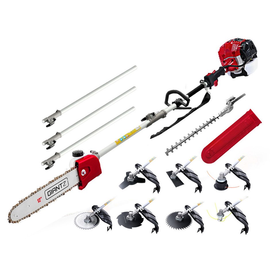 Giantz 65CC Pole Chainsaw Hedge Trimmer Cutter Whipper Snipper Multi Tool