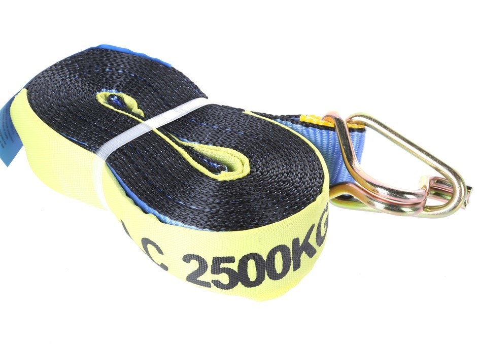 Winch Replacement Strap 50mm x 9M c/w Hook & Keeper, L/C 2500kg with