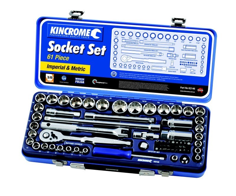 Kincrome K2146 Socket Set 61 Pc 3/8" Squ