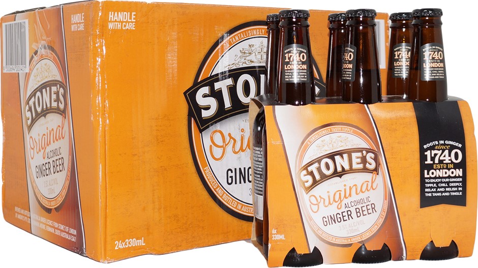 Stones Original Ginger Beer NV (24x 330mL), Australia. Cork. Auction