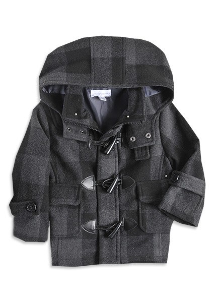 Pumpkin Patch Boy's Hooded Check Duffle 