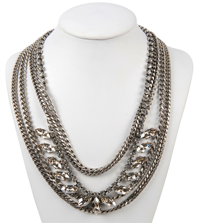 Peter Lang Multi Chain Necklace with Swa