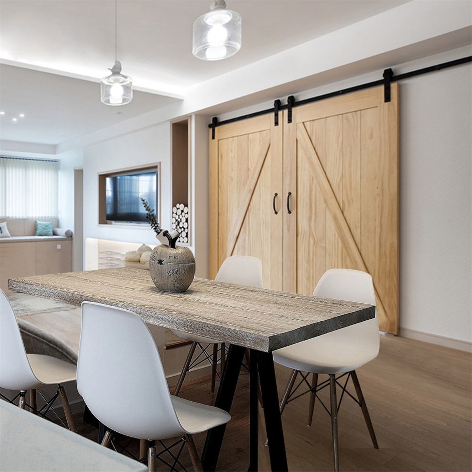 Buy 4M Antique Classic Style Double Sliding Barn Door Hardware Track