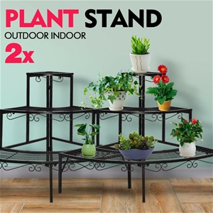 2x Levede Outdoor Indoor Plant Stand Met