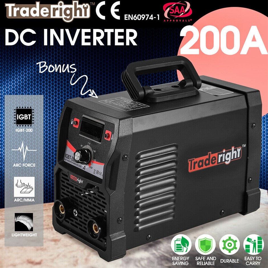 Traderight 200Amp DC iGBT Inverter MMA Welding Machine Stick Portable