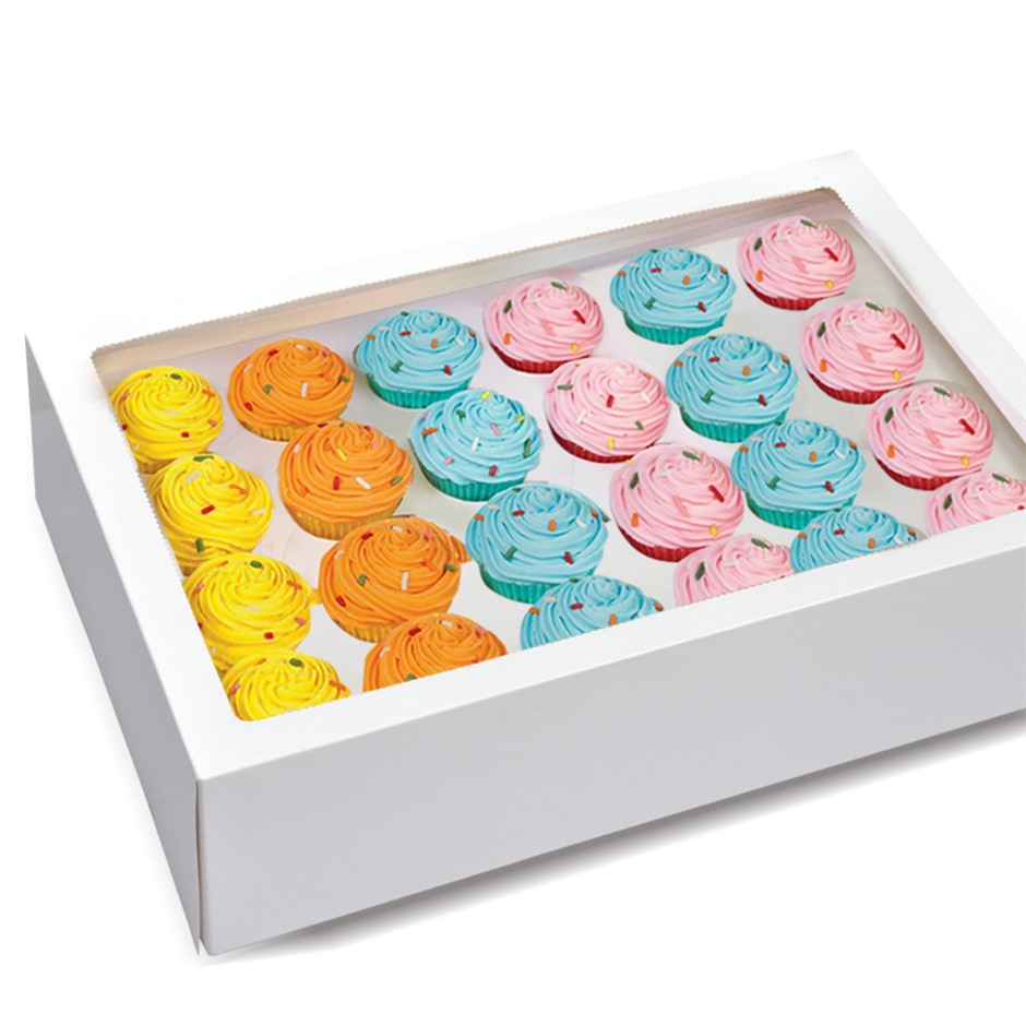 24 Holes Cupcake Boxes 5/20 Pk Window Fa