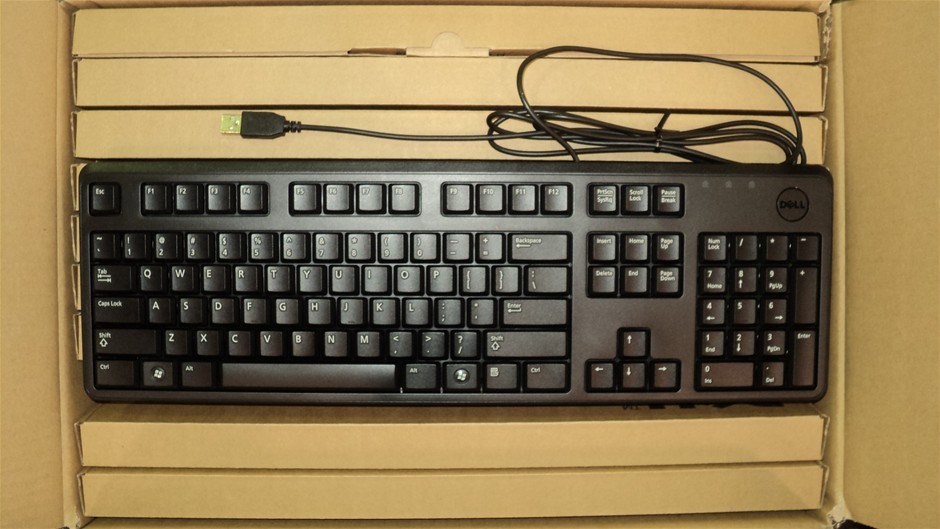 (12 Pack) Dell KB212B USB 104 Quiet Key Keyboard, Black (English