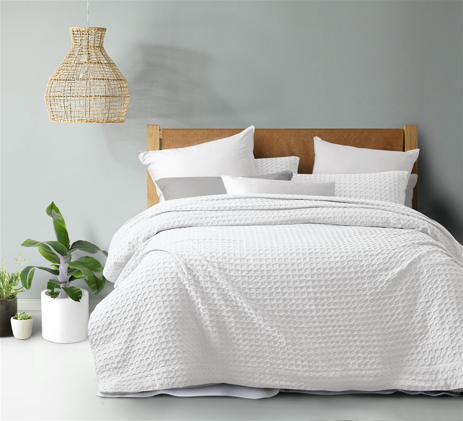 Dreamaker cotton waffle Quilt Cover Set 
