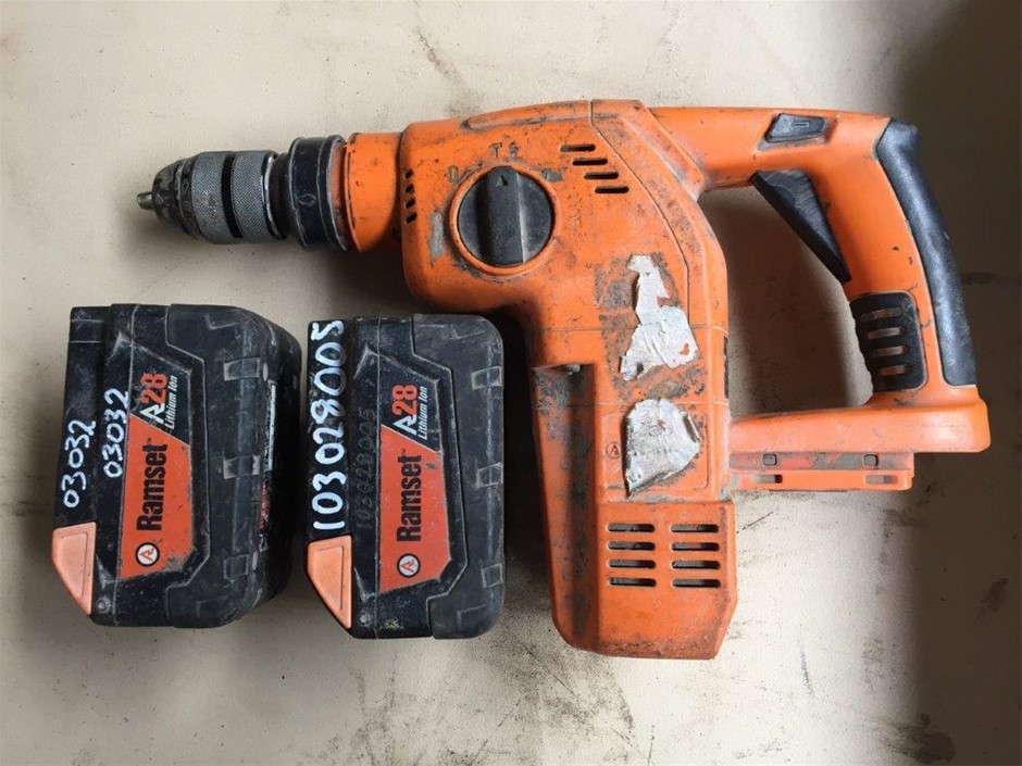Ramset 18V Rotary Hammer Drill CRHR28 with 2x 3AH LI Batteries Auction