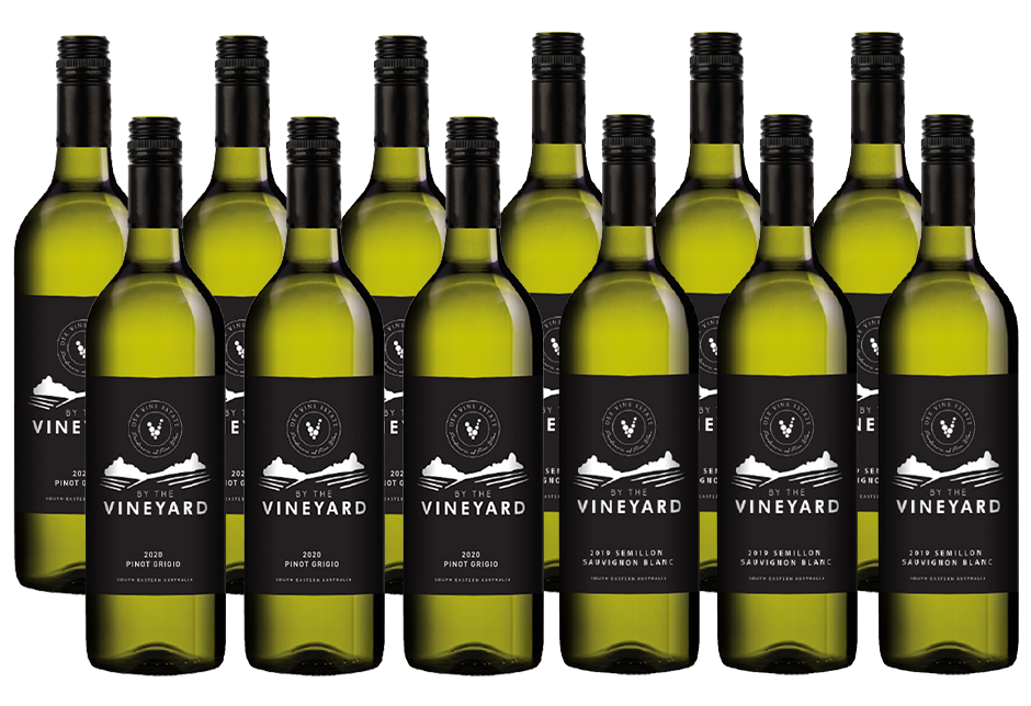 By The Vineyard Mixed Pack Pinot Grigio & Sem Sauv Blanc (12x 750mL). SEA.