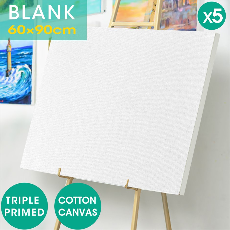 5x Blank Artist Stretched Canvas Canvase