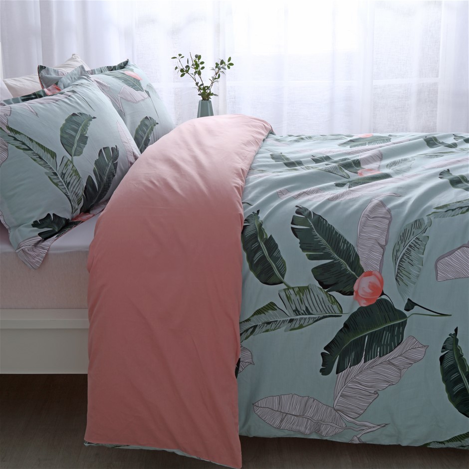 Buy Dreamaker 250TC Egyptian Cotton Printed Quilt Cover Set Queen Bed
