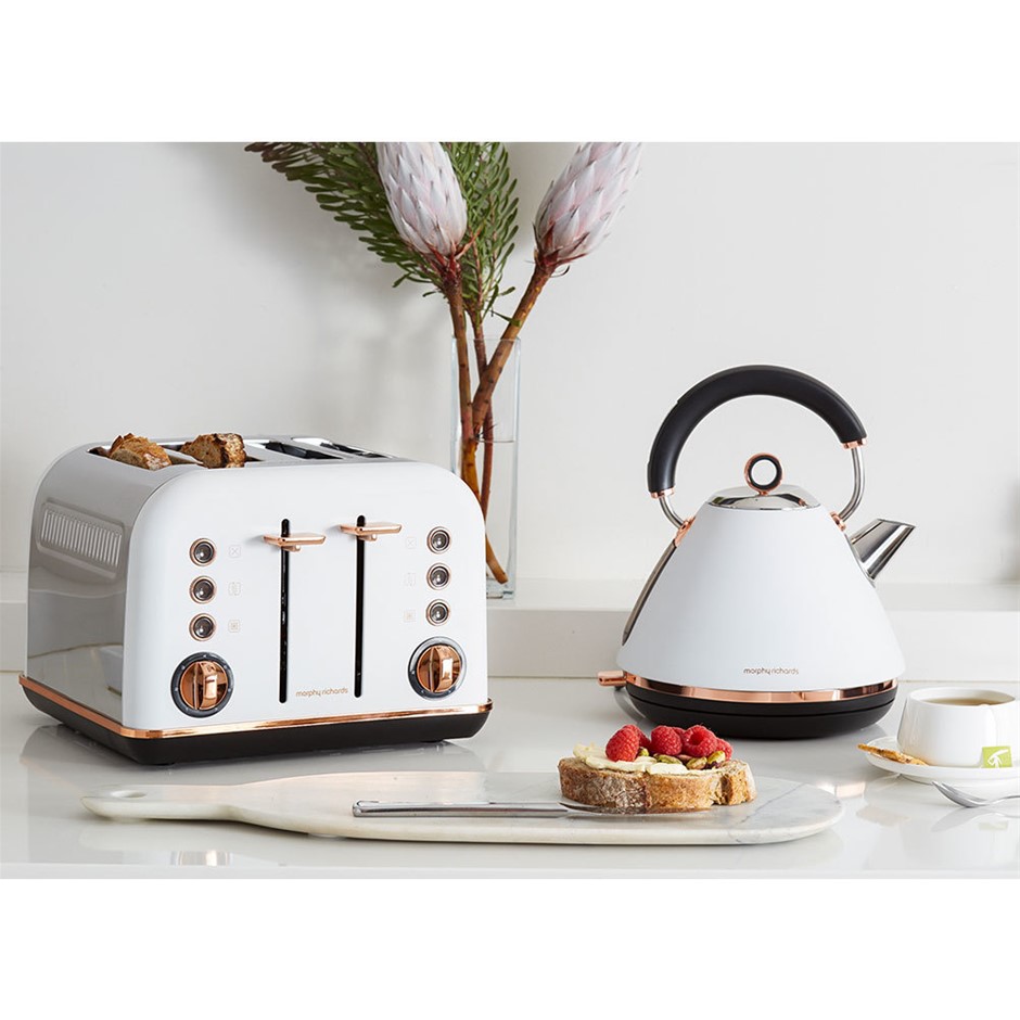 White and rose on sale gold kettle and toaster