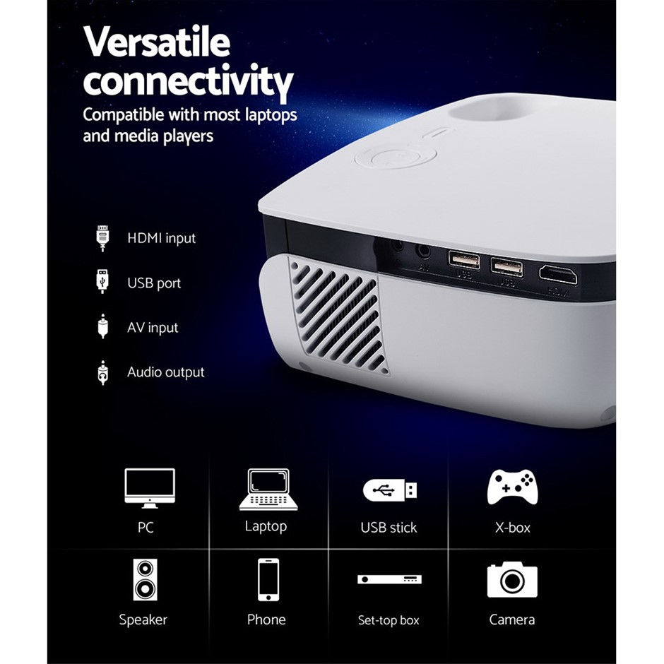 devanti video projector 2000 lumens wifi