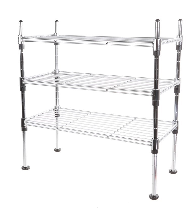 Chrome Finish Wire Rack. 3 Tier. Dimensions: 191mm D x 441mm W x 460mm ...