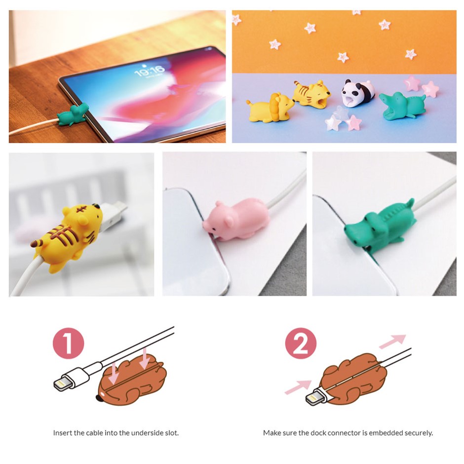 Buy 5Pcs Animal Collection Silicon Cable Protector Pack | Grays Australia