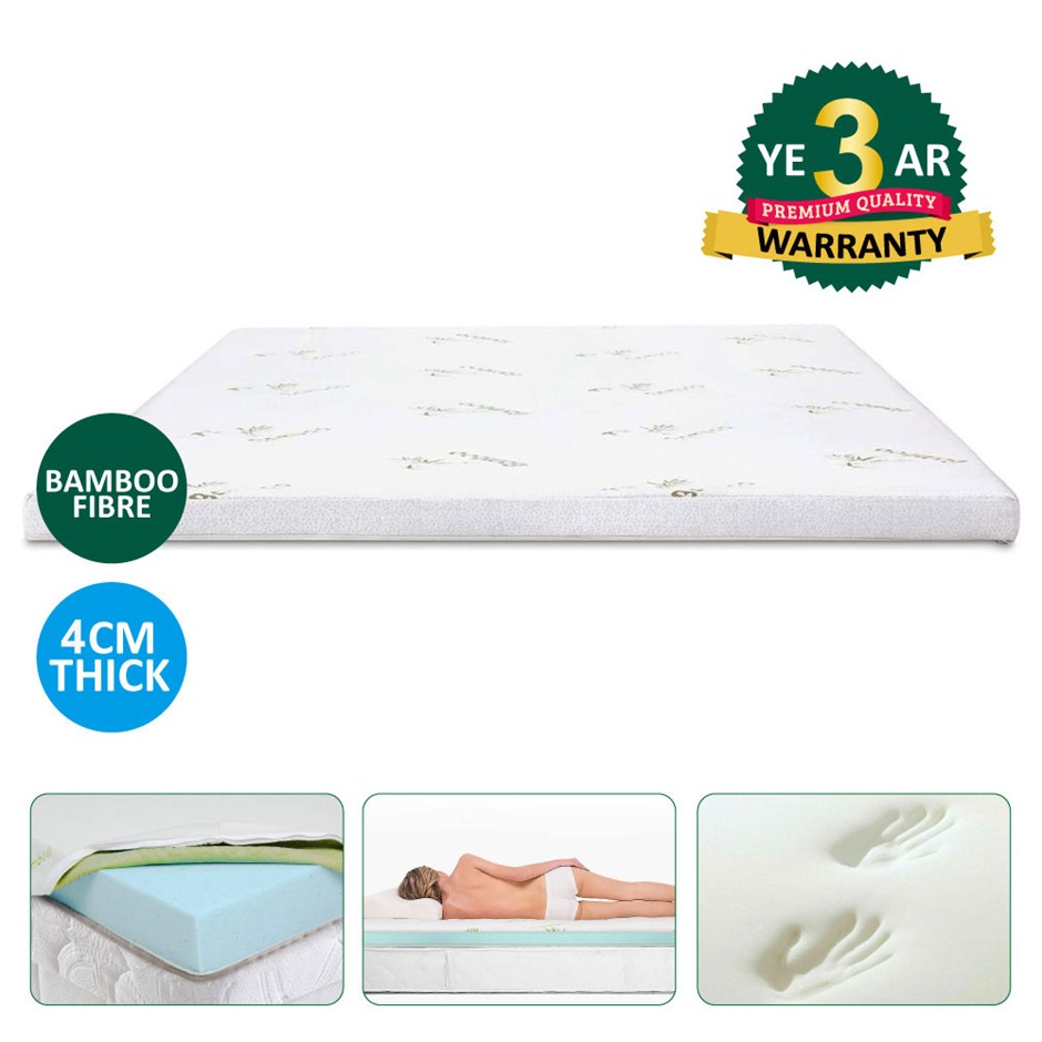 Memory Foam Mattress Topper with Bamboo 