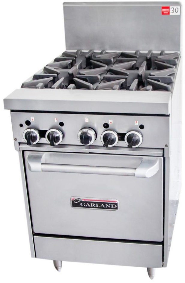 GARLAND 4 BURNER GAS STOVE WITH OVEN Auction (00305043845) Grays