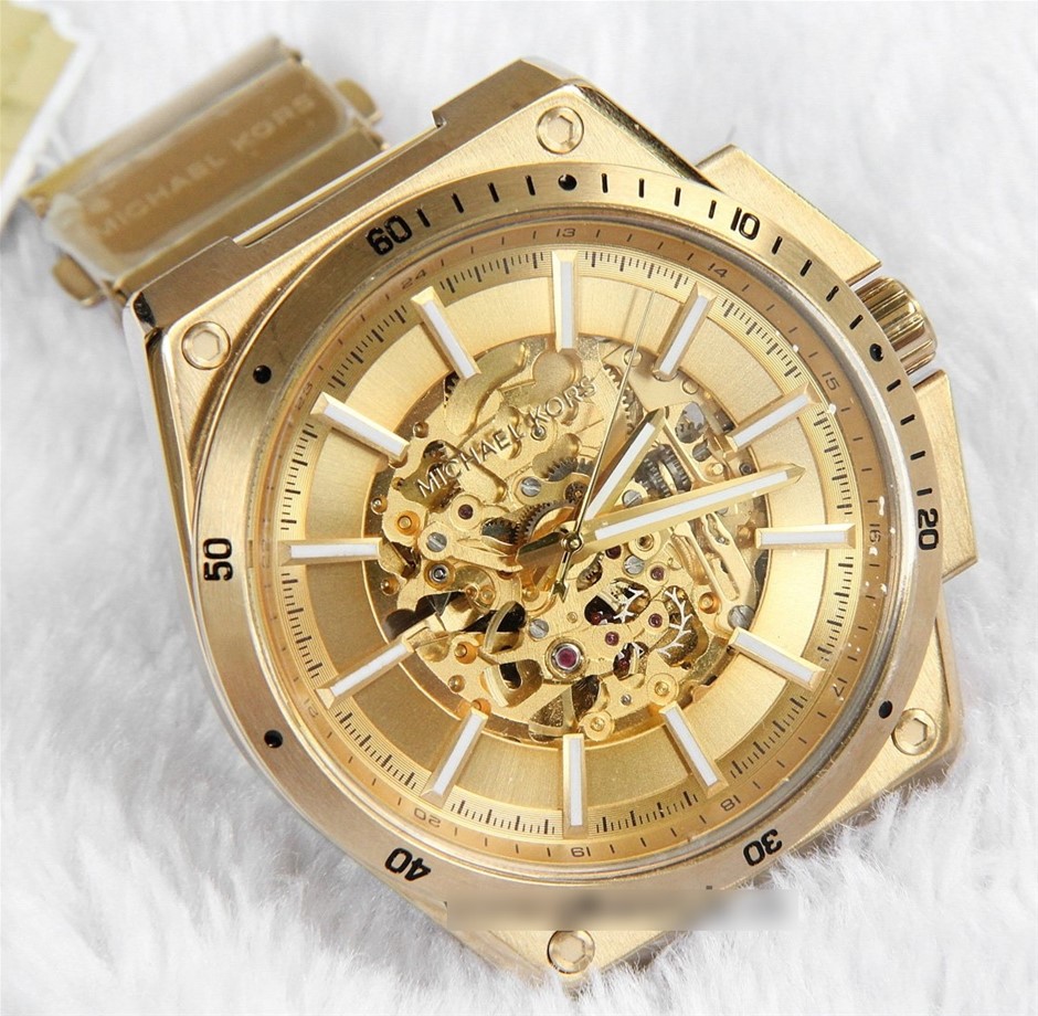 Men's new Michael Kors Couture NY automatic gold plated watch