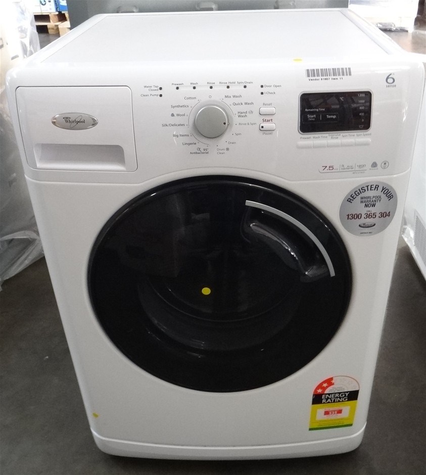 Whirlpool 7.5kg Front Load Washing Machine Model WFS1275CD Auction