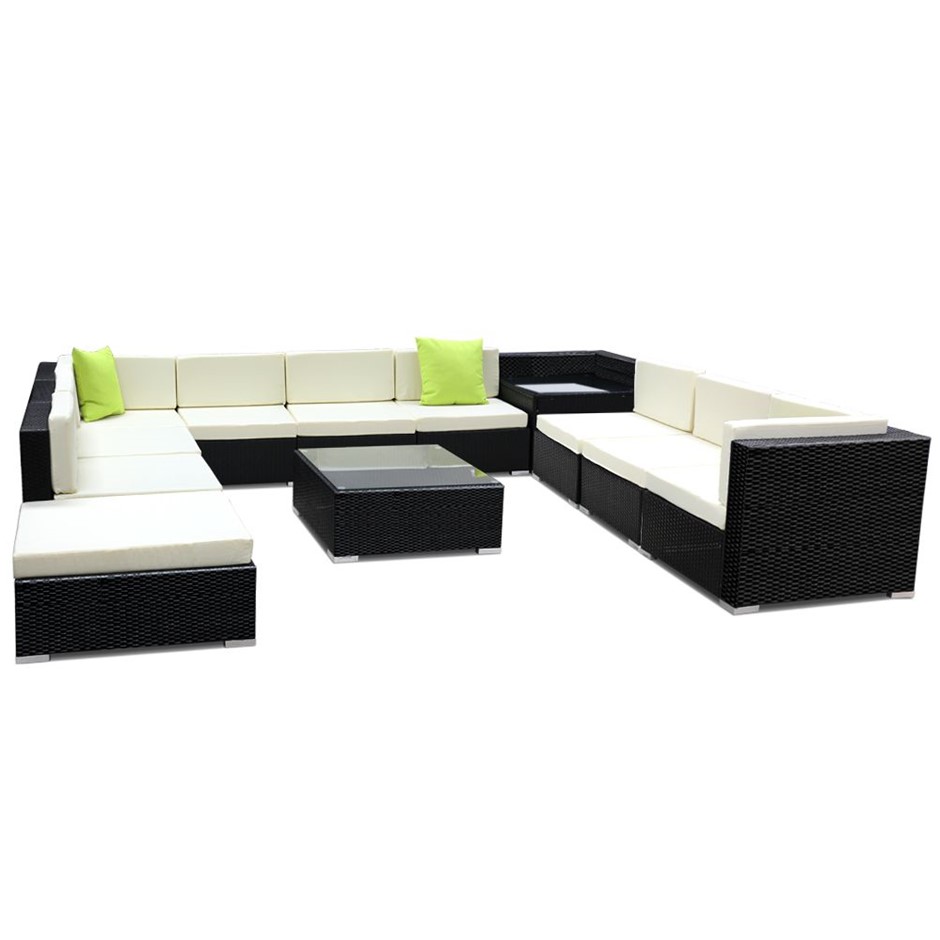 Gardeon 12 Piece Outdoor Furniture Set Wicker Sofa Lounge