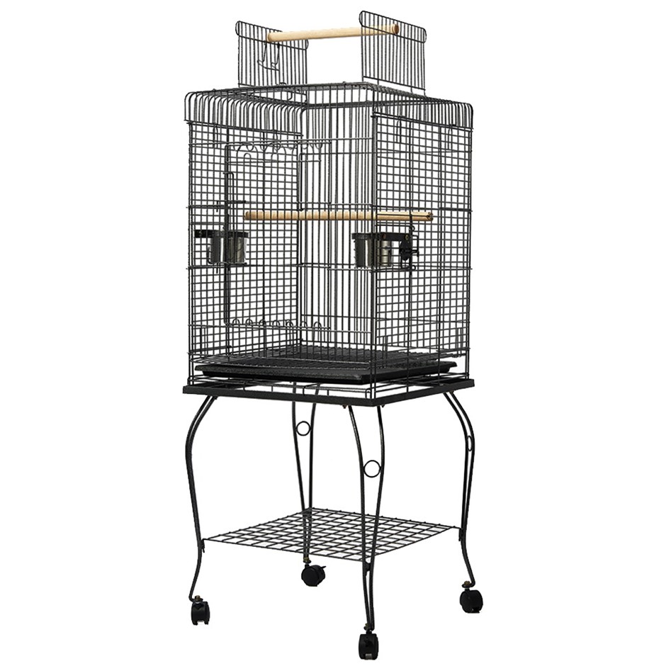 i.Pet Large Bird Cage with Perch - Black