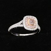 18ct White and Rose Gold, 0.85ct Engagement Diamond Ring