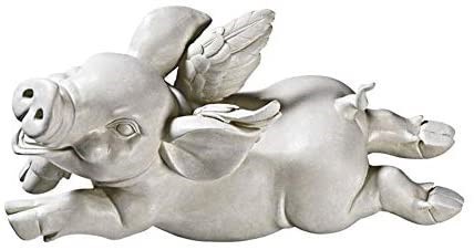 2 X DESIGN TOSCANO If Pigs Had Wings Statue.