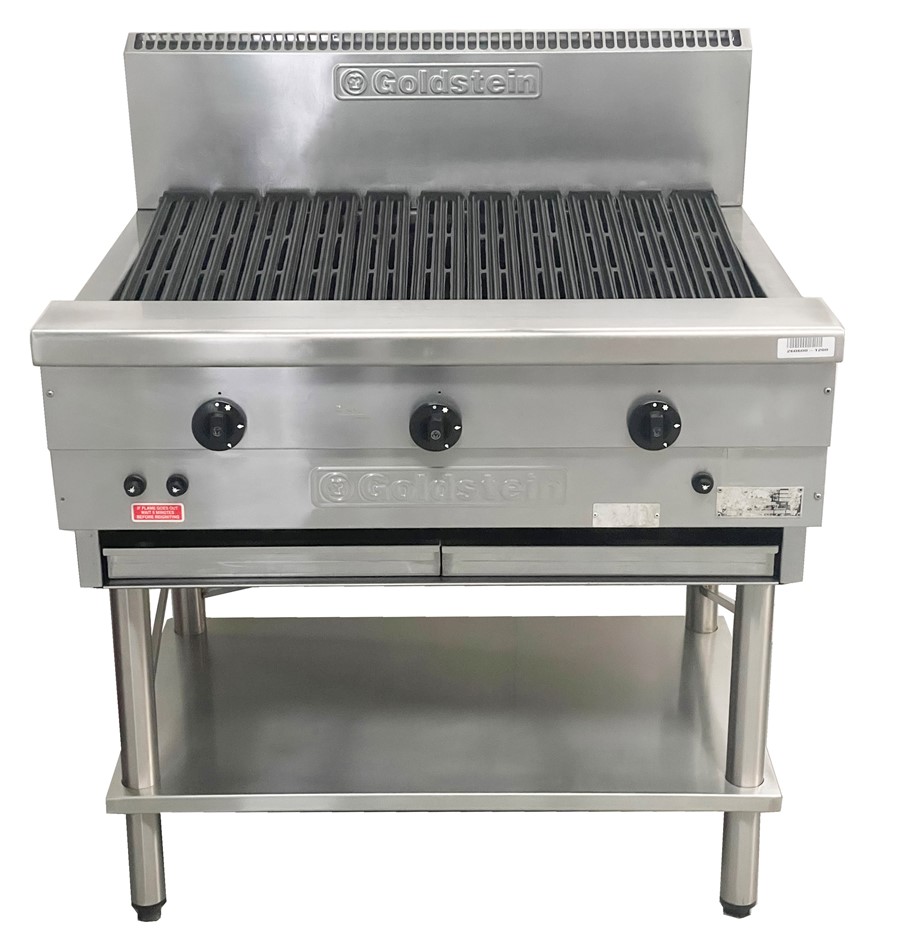 GOLDSTEIN GAS 900MM CHAR GRILL WITH STAND Auction (00135045188