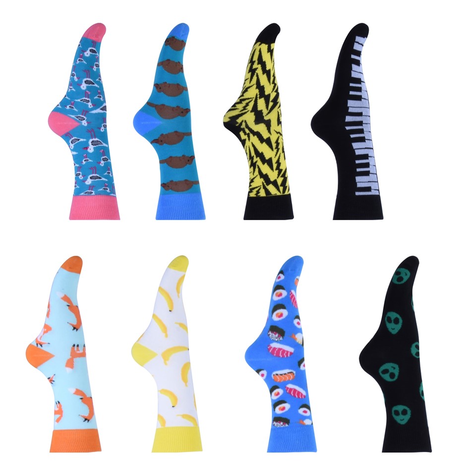 8 Pairs Funky Novelty Odd Sock Sox Unise