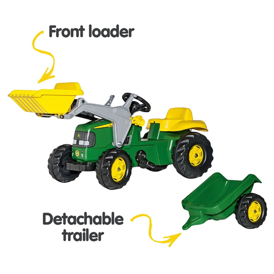 John deere ride on tractor with loader 2024 and trailer