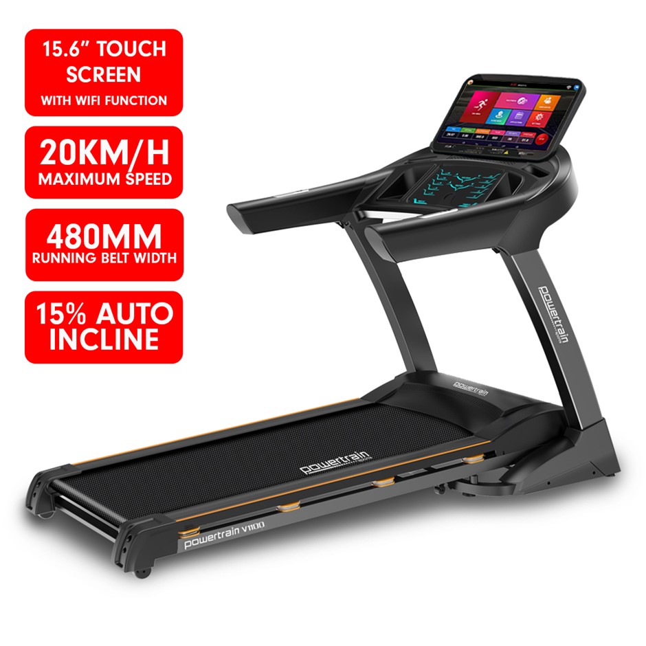 Buy Powertrain V1100 Treadmill with Wifi Touch Screen Incline