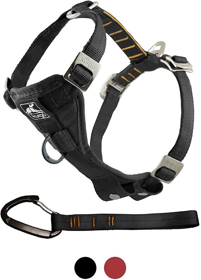 KURGO Enhanced Strength Tru-Fit Crash Tested Harness - Black MD