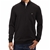SIGNATURE Men's Quarter Zip Sweater, Size M, Polyester/ Viscose, Black. Bu