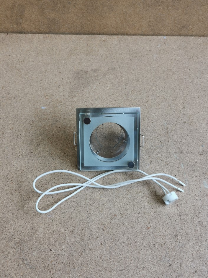 LED compatible Square Glass Downlight in Chrome x 8