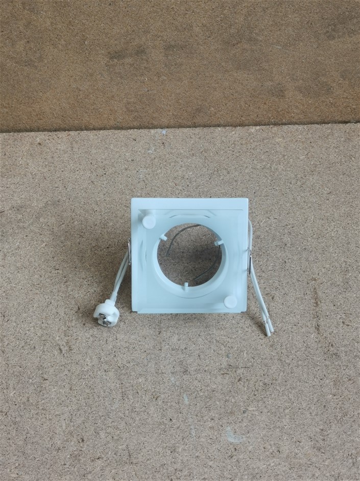 LED compatible Square Glass Downlight in White x 8