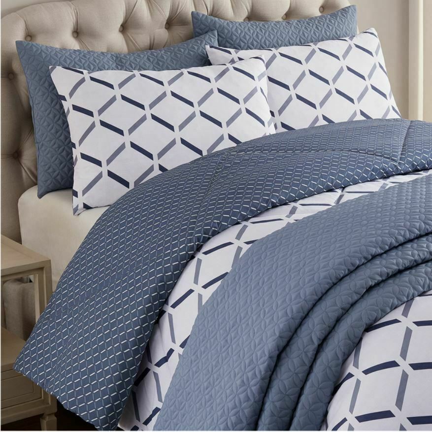 Sale 6 piece Style decor reversible comforter and coverlet set queen