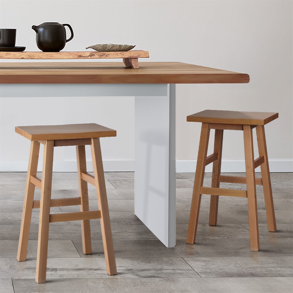 Artiss Set of 2 Wooden Backless Bar Stoo