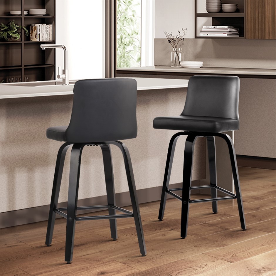 Buy Artiss 2x Felipe Wooden Bar Stools Swivel Bar Stool Kitchen Chairs 