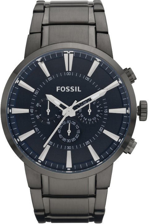 Men's Grey IP Fossil Chronograph Watch. 