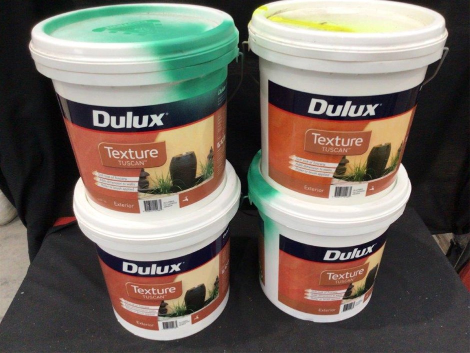 Qty 4 x Dulux 10 Litre Plastic Buckets of Paint Auction (00253019863