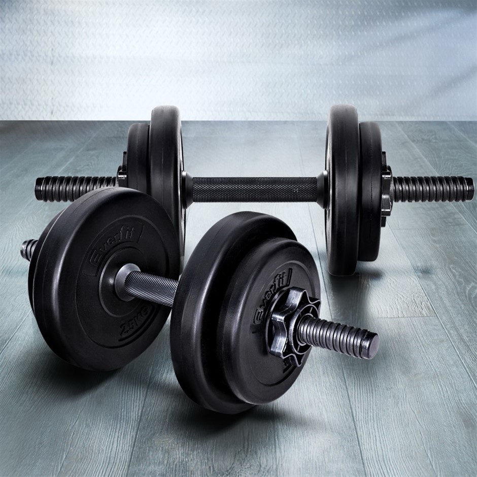 17kg Dumbell Set & 8 Weight Plates