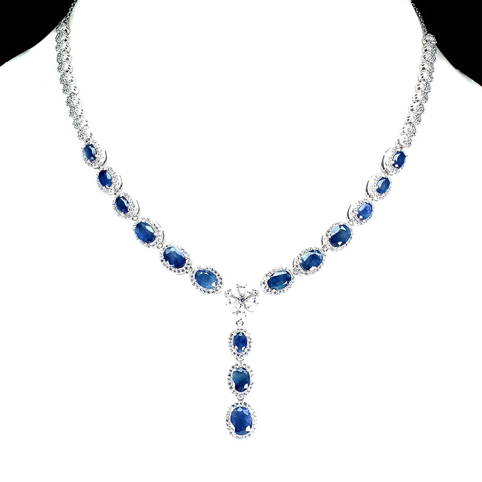 Incredible Genuine Sapphire Necklace Auction (0001-2538785) | Grays ...