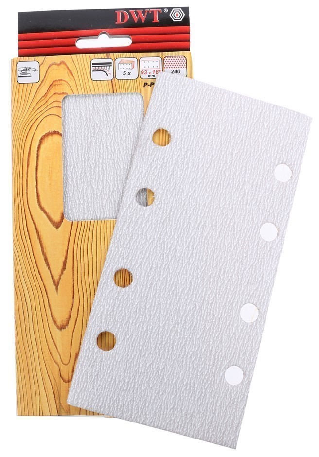 10 x Packs of 10 Orbital Sanding Sheets 93 x 185mm, Grit 240. Buyers Note -
