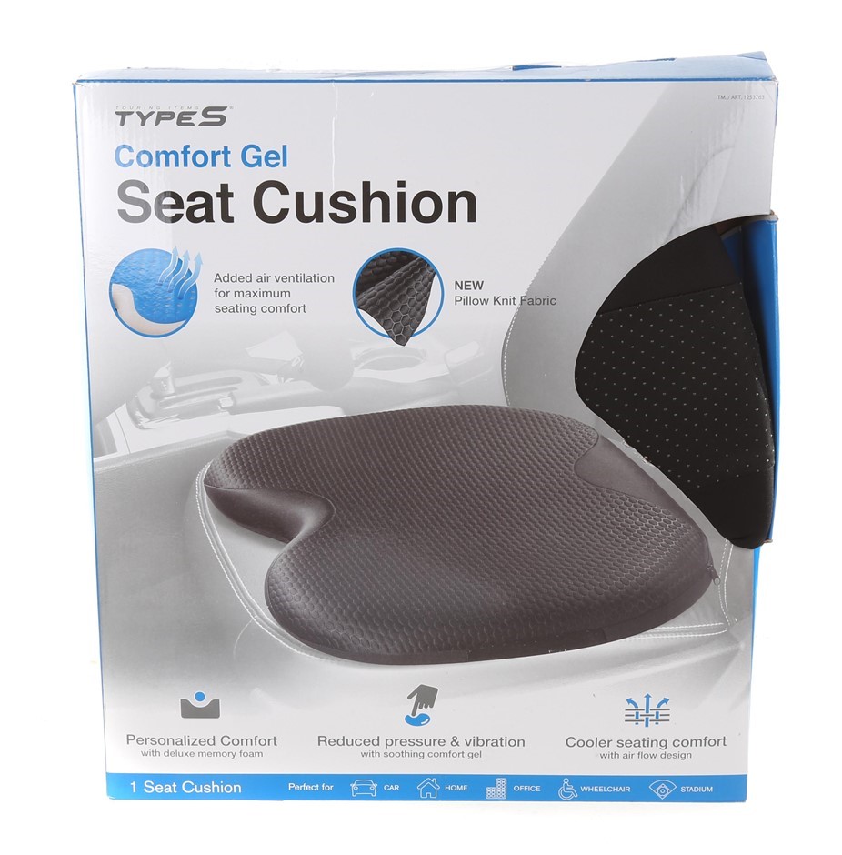 TYPES Comfort Gel Seat Cushion. N.B. Damaged box. Auction | GraysOnline ...