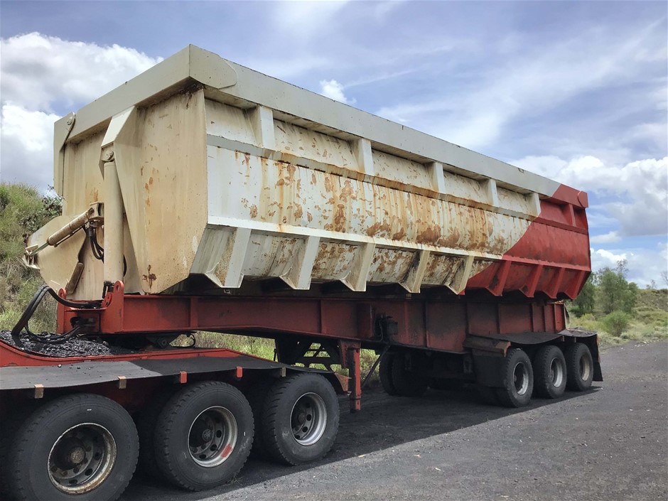 2006 Powertrans Triaxle Off Road Side Tipper Trailer