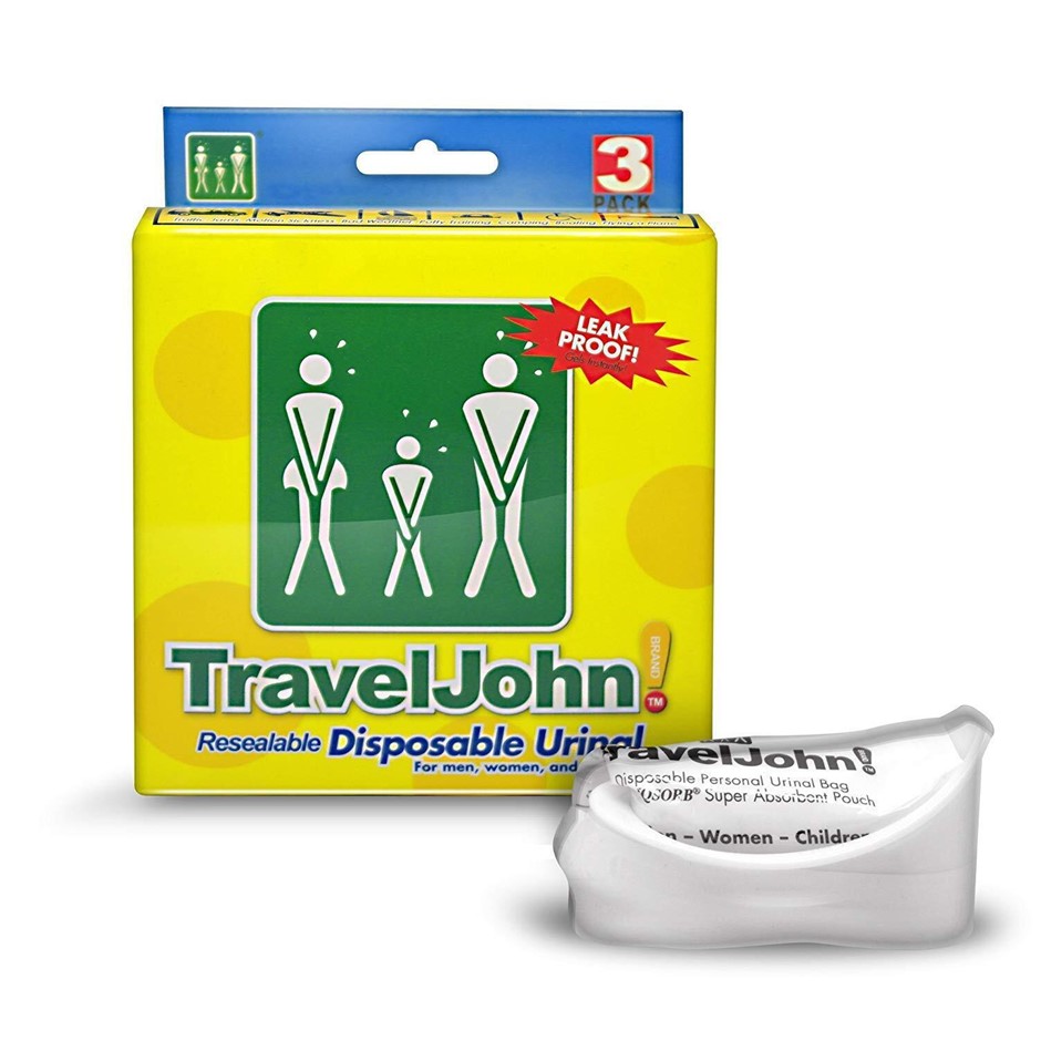 3pk Travel John! Disposable Urinal Resea