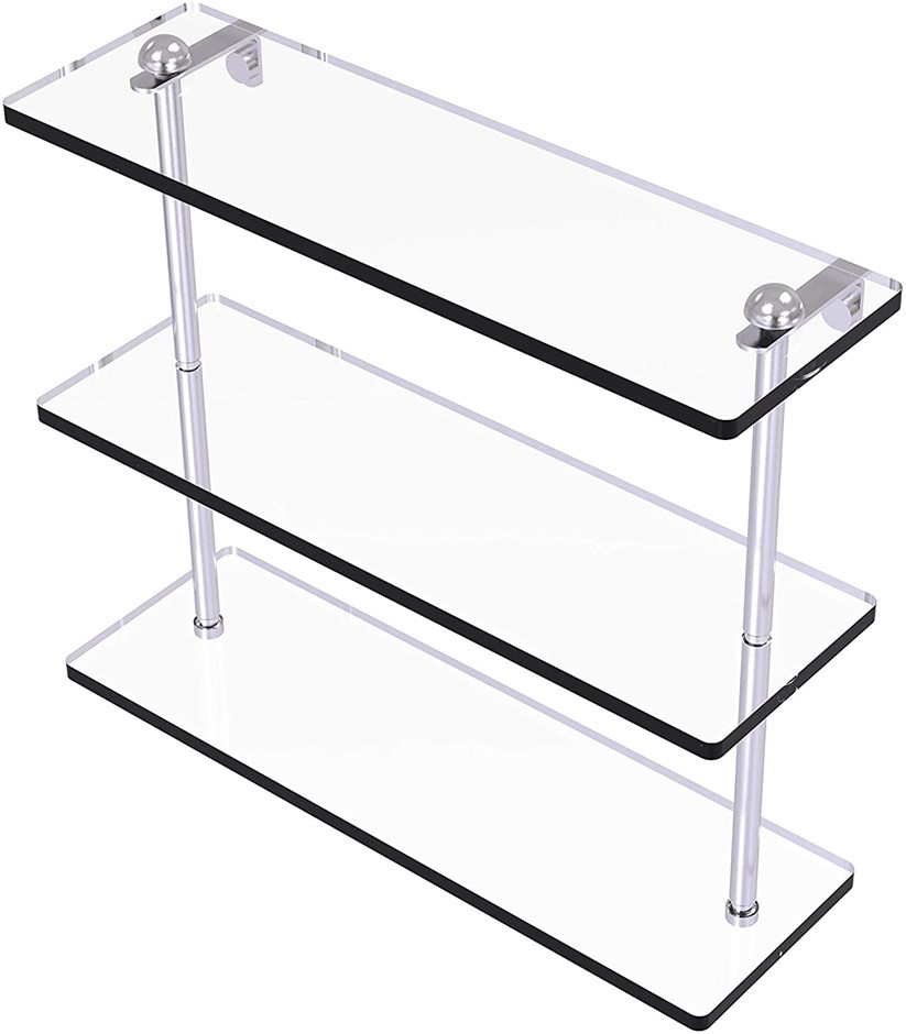 ALLIED BRASS Triple Glass Shelf Chrome, 40.6D x 12.7W x 38.1H cm, RC-5/16-S