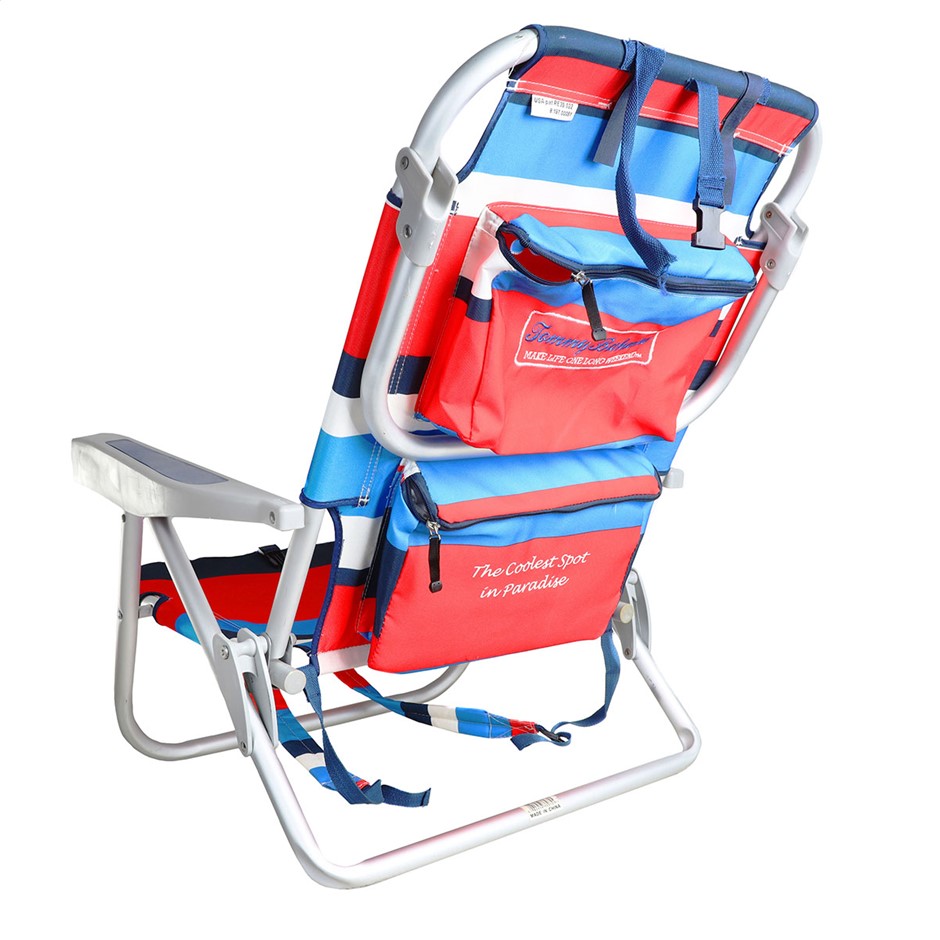 TOMMY BAHAMA Backpack Folding Beach Chair with Cooler and Storage Pockets. Auction