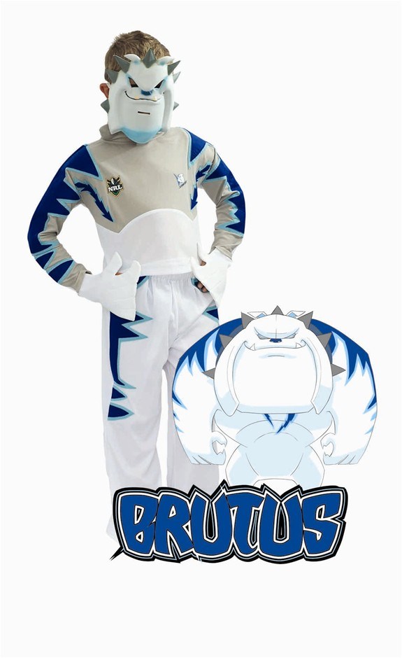 NRL Brutus the Bulldog Mascot Kids Costu